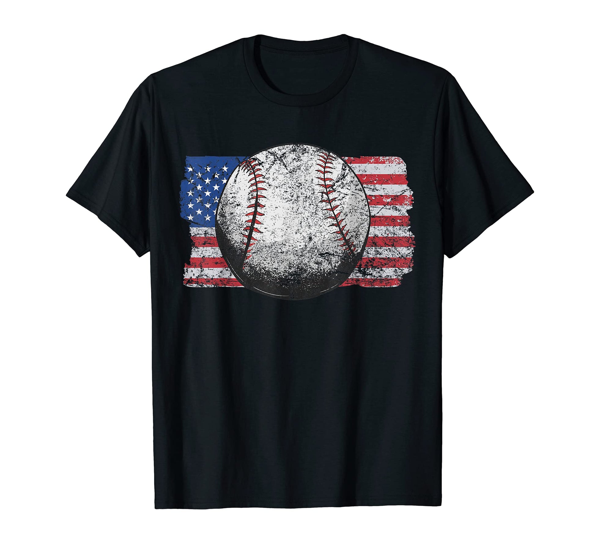 Patriotic Flag Baseball Softball 4 T-Shirt - Custom Art Print for Adults - T-Shirt, Sweatshirt, Hoodie