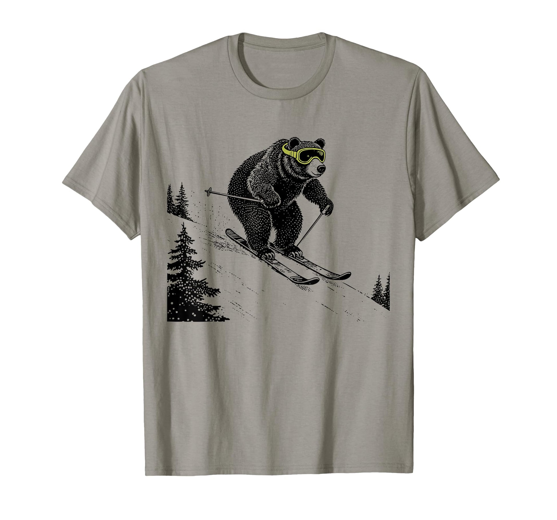 Skiing Bear Funny Wintersports Dad T-Shirt - Streetwear Style for Adults - T-Shirt, Sweatshirt, Hoodie