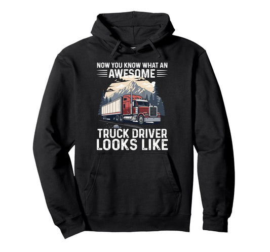 Awesome Truck Driver Joke Trucker Dad Hoodie - Unique Graphic Men Women - T-Shirt, Sweatshirt, Hoodie