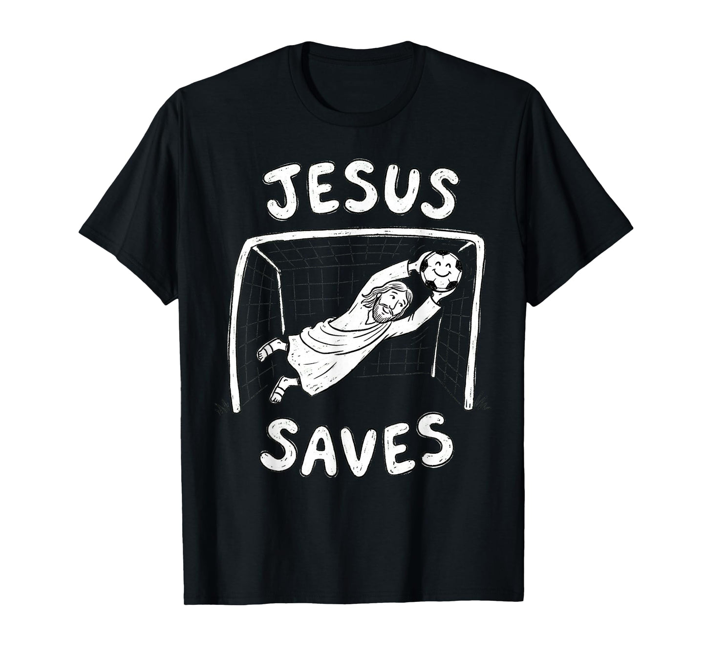 Christian Jesus Saves Soccer Goalkeeper T-Shirt - Trendy Graphic Unisex - T-Shirt, Sweatshirt, Hoodie