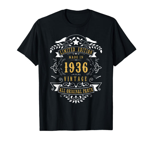 90Th Birthday 90 Year Old Born 1936 90 T-Shirt - Trendy Graphic Unisex - T-Shirt, Sweatshirt, Hoodie