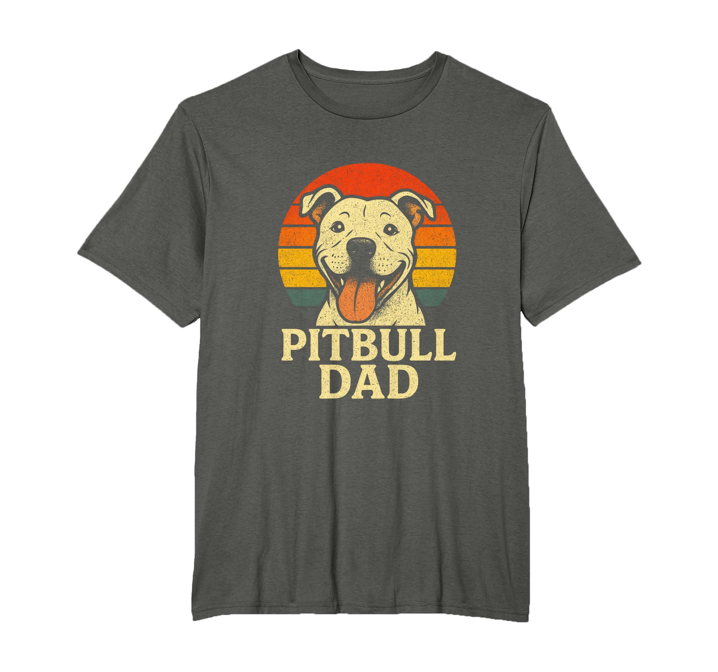 Pitbull Dad Smiling Pitbull Lover T-Shirt - Novelty Apparel Unisex - T-Shirt, Sweatshirt, Hoodie