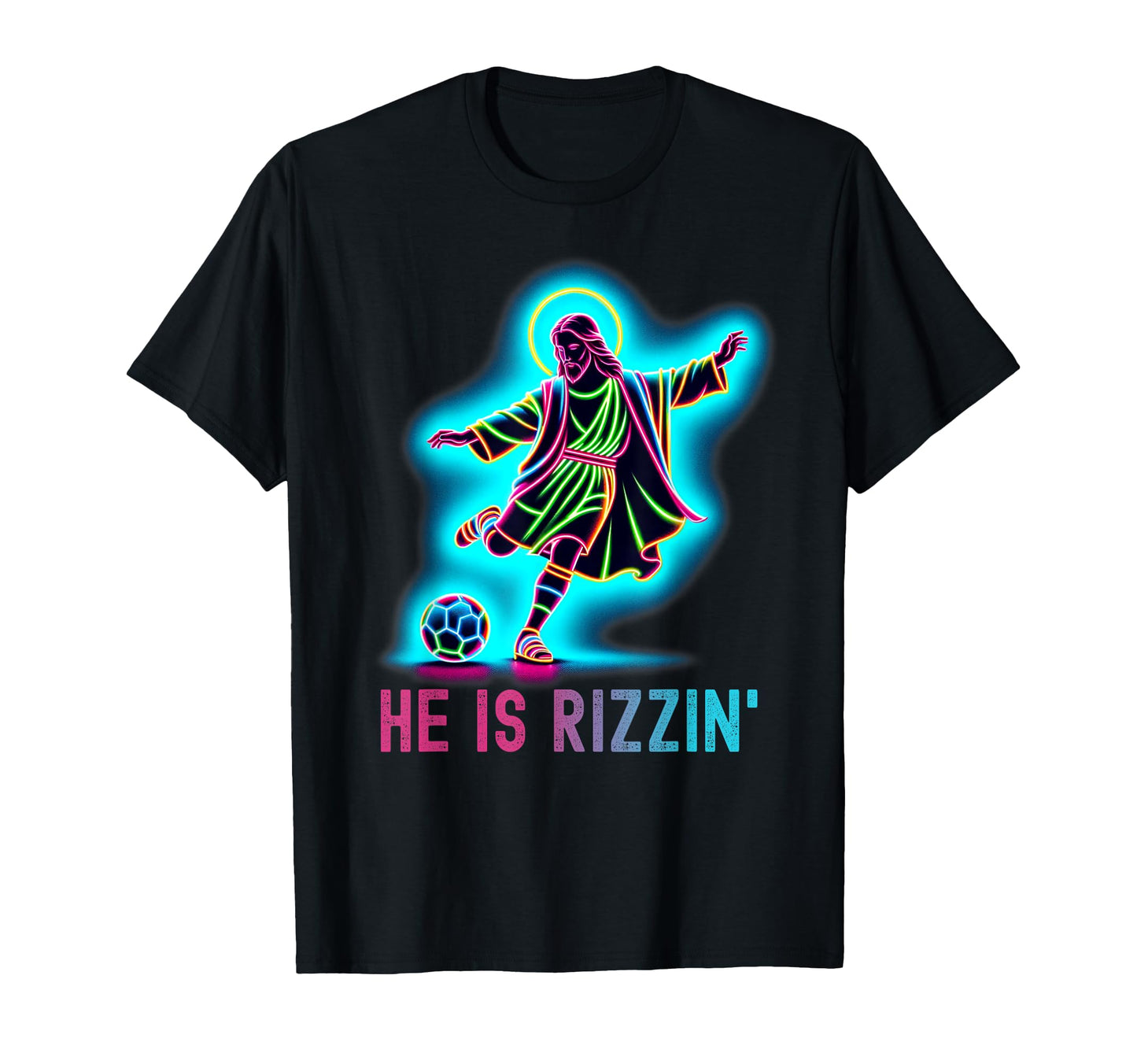 He Is Rizzin Christian Religious T-Shirt - Minimalist Print Men Women - T-Shirt, Sweatshirt, Hoodie