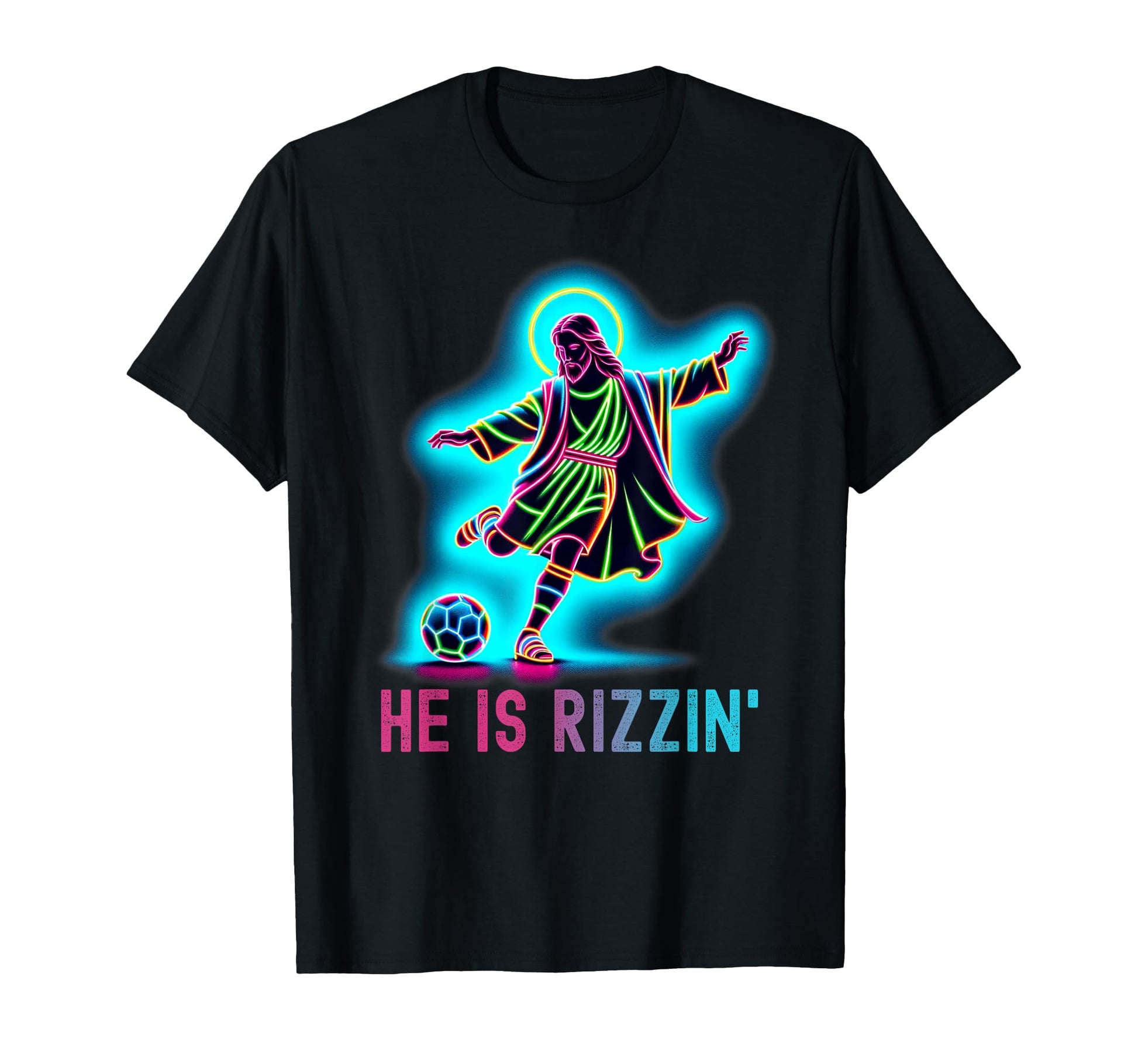 He Is Rizzin Christian Religious T-Shirt - Minimalist Print Men Women - T-Shirt, Sweatshirt, Hoodie