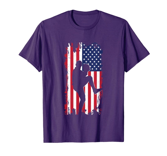 American Flag Pitcher Baseball T-Shirt - Fun Novelty Design for Adults - T-Shirt, Sweatshirt, Hoodie