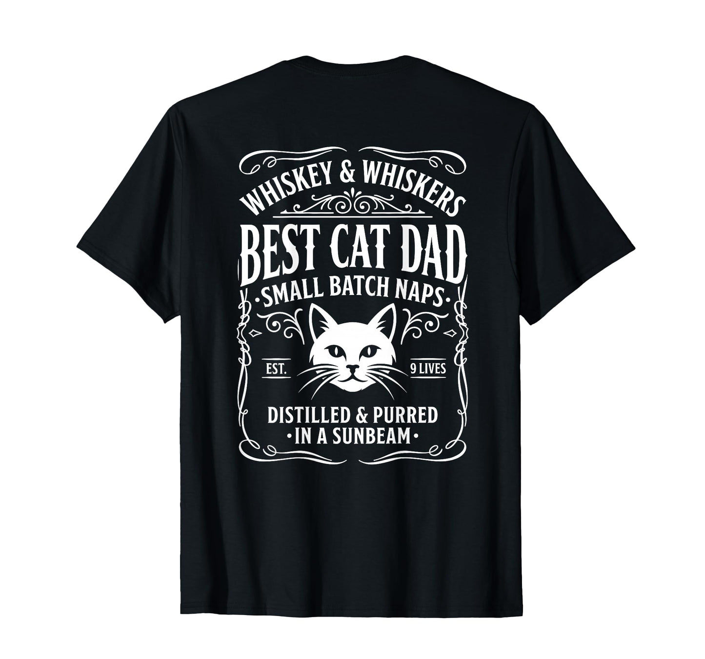 Whiskey Label Best Cat Dad Bourbon T-Shirt - Minimalist Print Unisex - T-Shirt, Sweatshirt, Hoodie