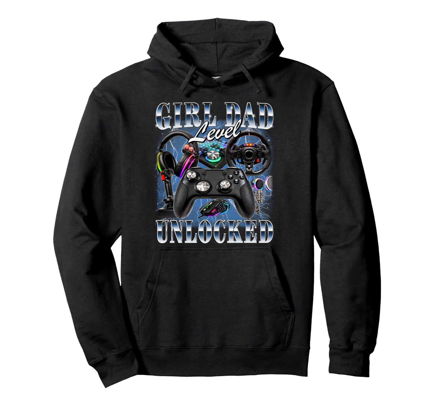 Dad Level Unlocked Gamer First Time Hoodie - Trendy Graphic Men Women - T-Shirt, Sweatshirt, Hoodie