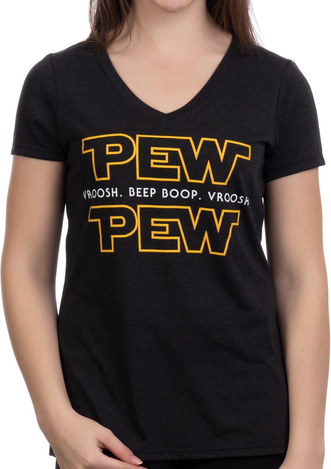 Pew Pew Wars | Funny Sci-fi Space Star Noises for Geek Girl Women T-Shirt Top Unisex T-shirt, Sweatshirt, Hoodie, Long Sleeve Tee - T-Shirt, Sweatshirt, Hoodie