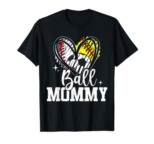 Ball Mommy Baseball Softball Soccer T-Shirt - Custom Art Print for Adults - T-Shirt, Sweatshirt, Hoodie
