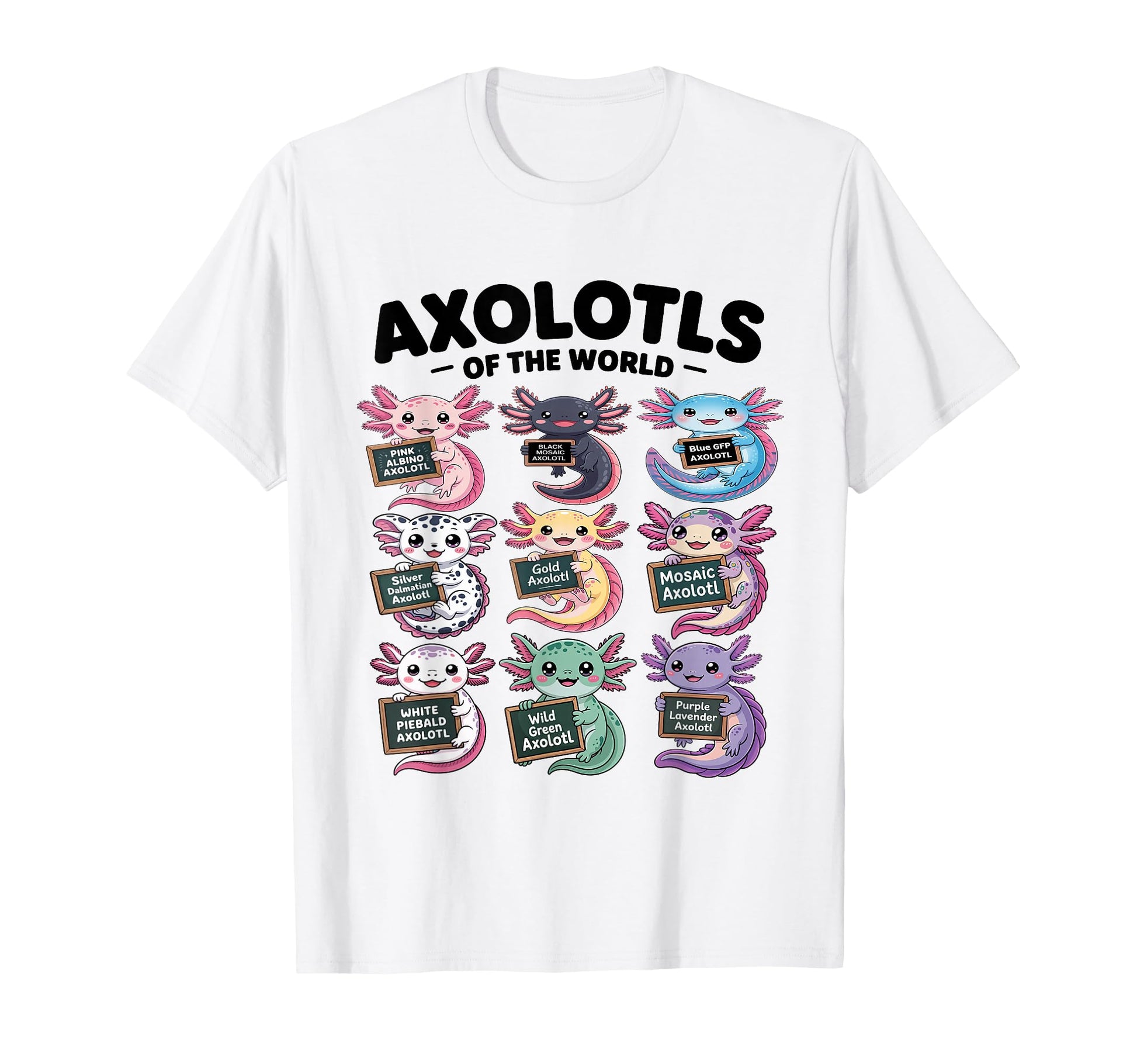 Axolotls World Kawaii Axolotl T-Shirt - Aesthetic Graphic Unisex - T-Shirt, Sweatshirt, Hoodie