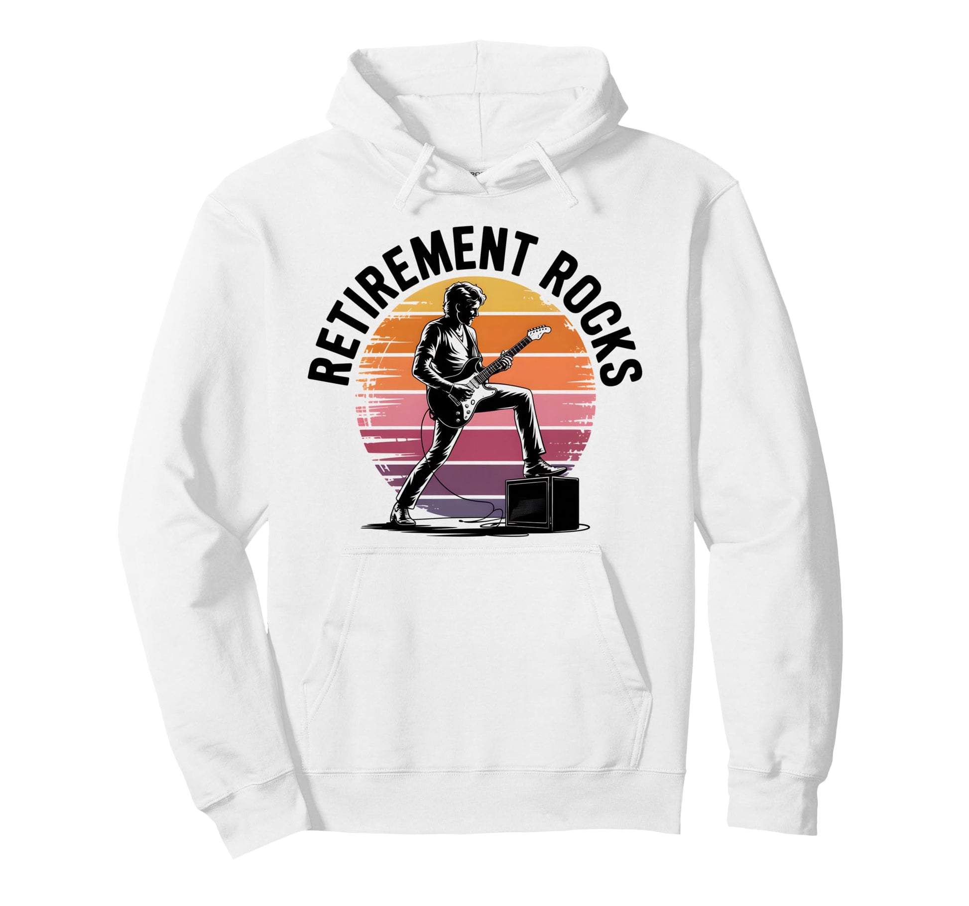 Retirement Rocks Acoustic Guitar Old Hoodie - Custom Art Print Unisex - T-Shirt, Sweatshirt, Hoodie
