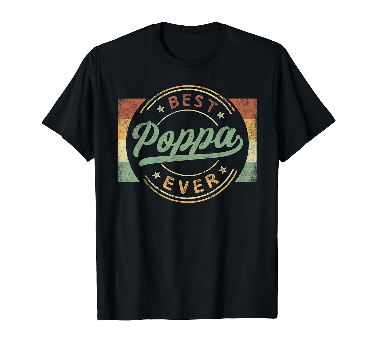 Best Poppa Ever Emblem Fathers Day Poppa T-Shirt - Minimalist Print Unisex - T-Shirt, Sweatshirt, Hoodie