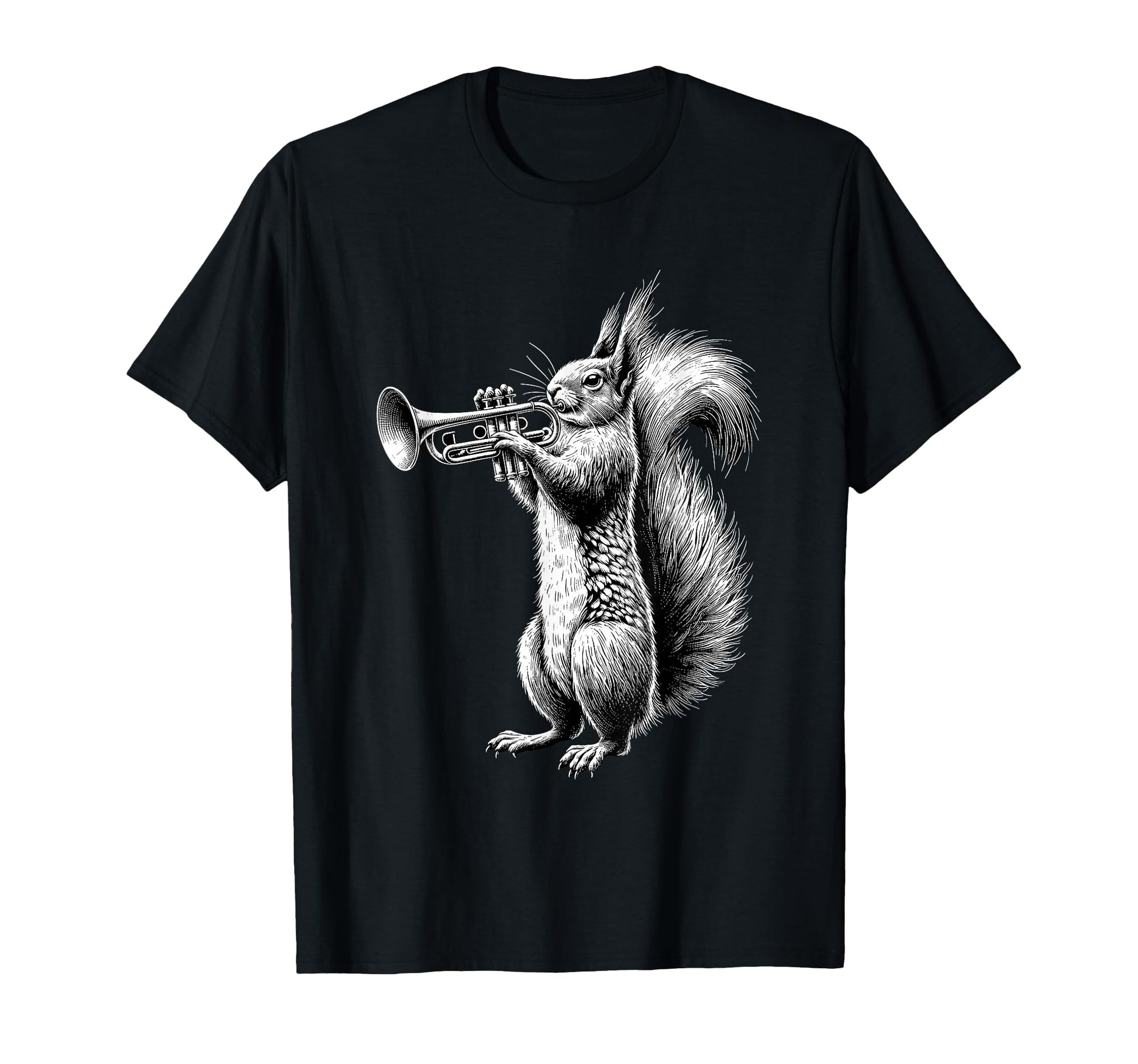 Squirrel Playing Trumpet Trumpeter T-Shirt - Fun Novelty Design Men Women - T-Shirt, Sweatshirt, Hoodie