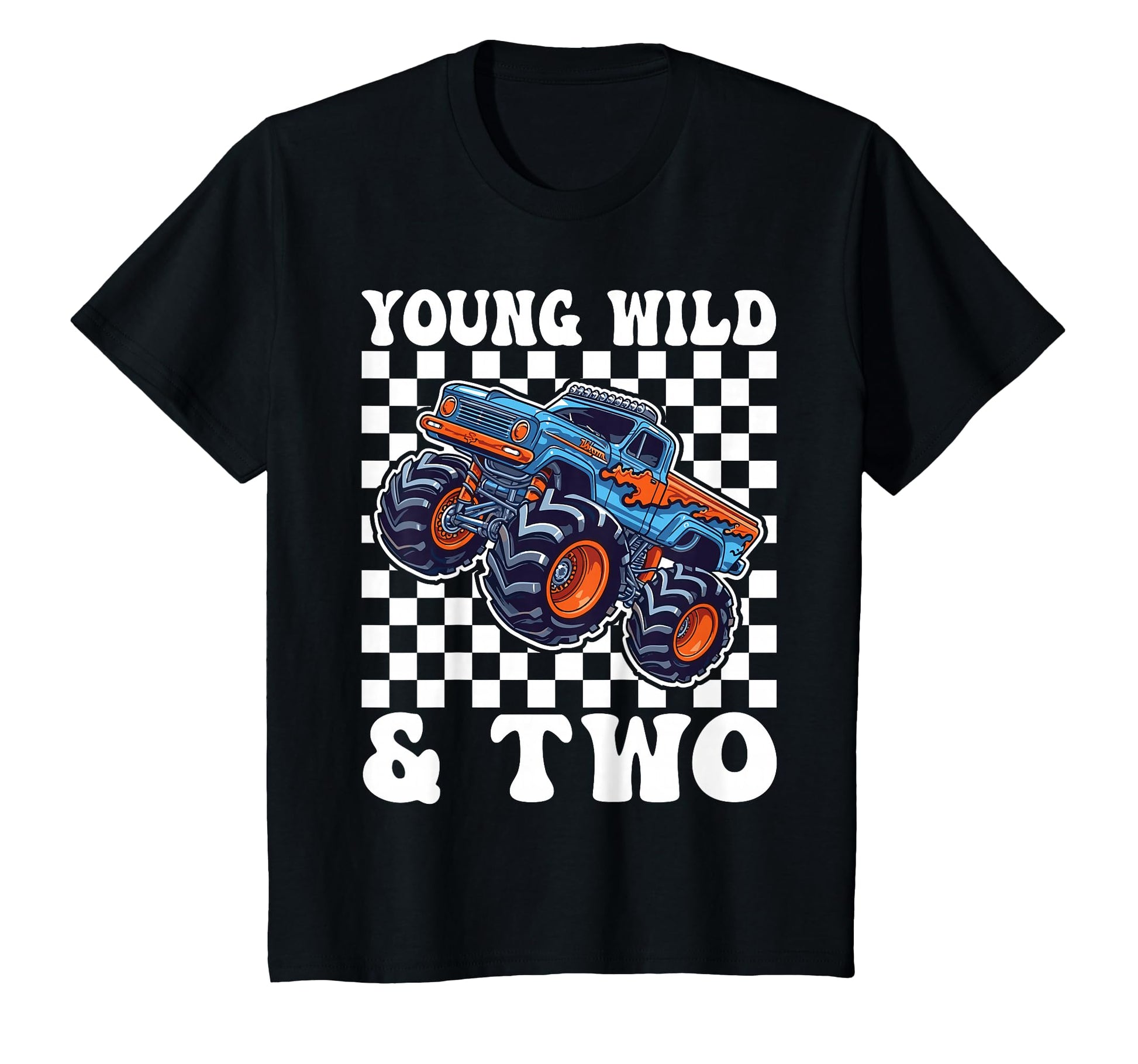 2Nd Birthday Monster Truck Young Wild And T-Shirt - Novelty Apparel Unisex - T-Shirt, Sweatshirt, Hoodie