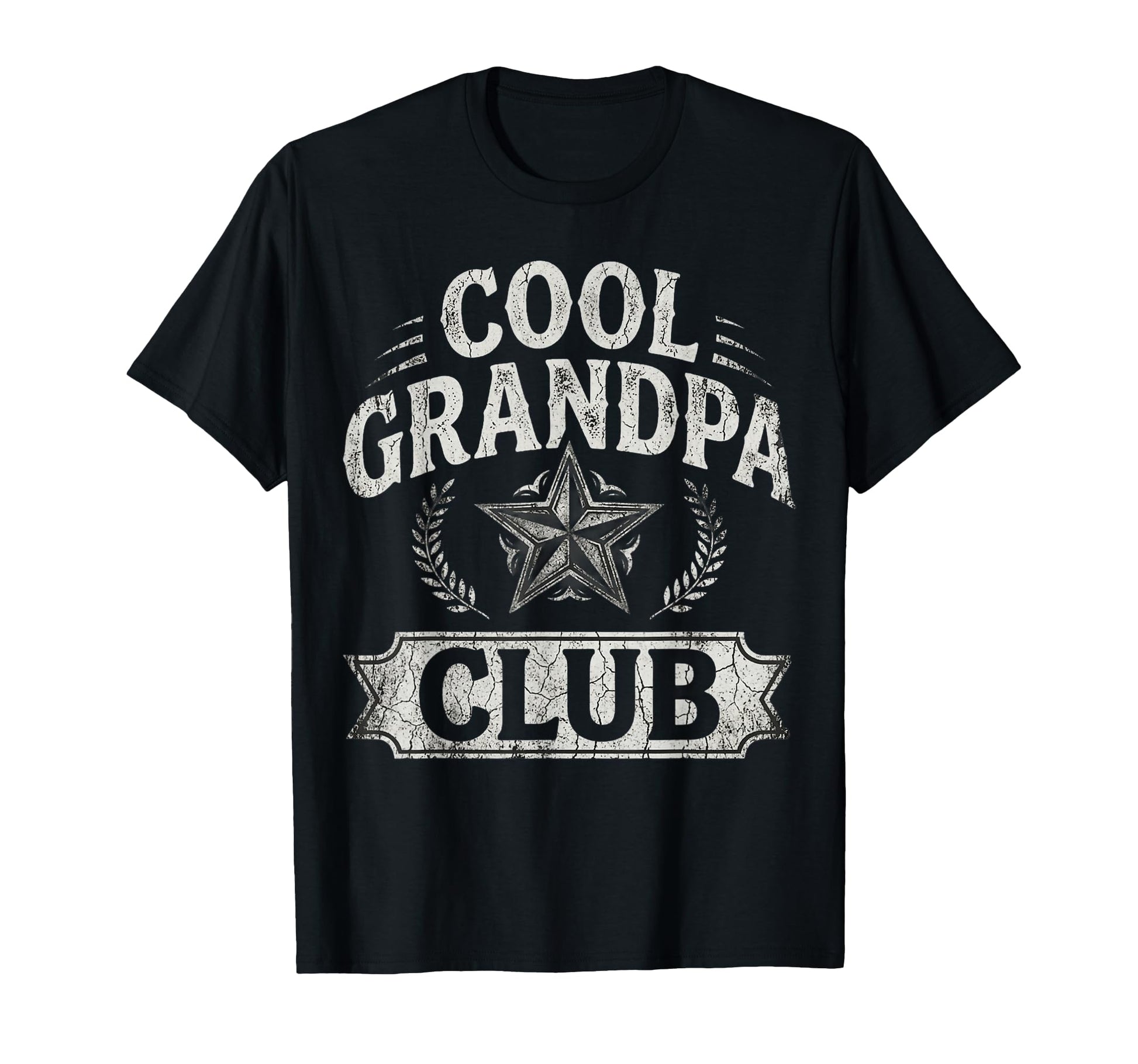 Grandpa Club Star Badge Funny Gift T-Shirt - Custom Art Print Men Women - T-Shirt, Sweatshirt, Hoodie