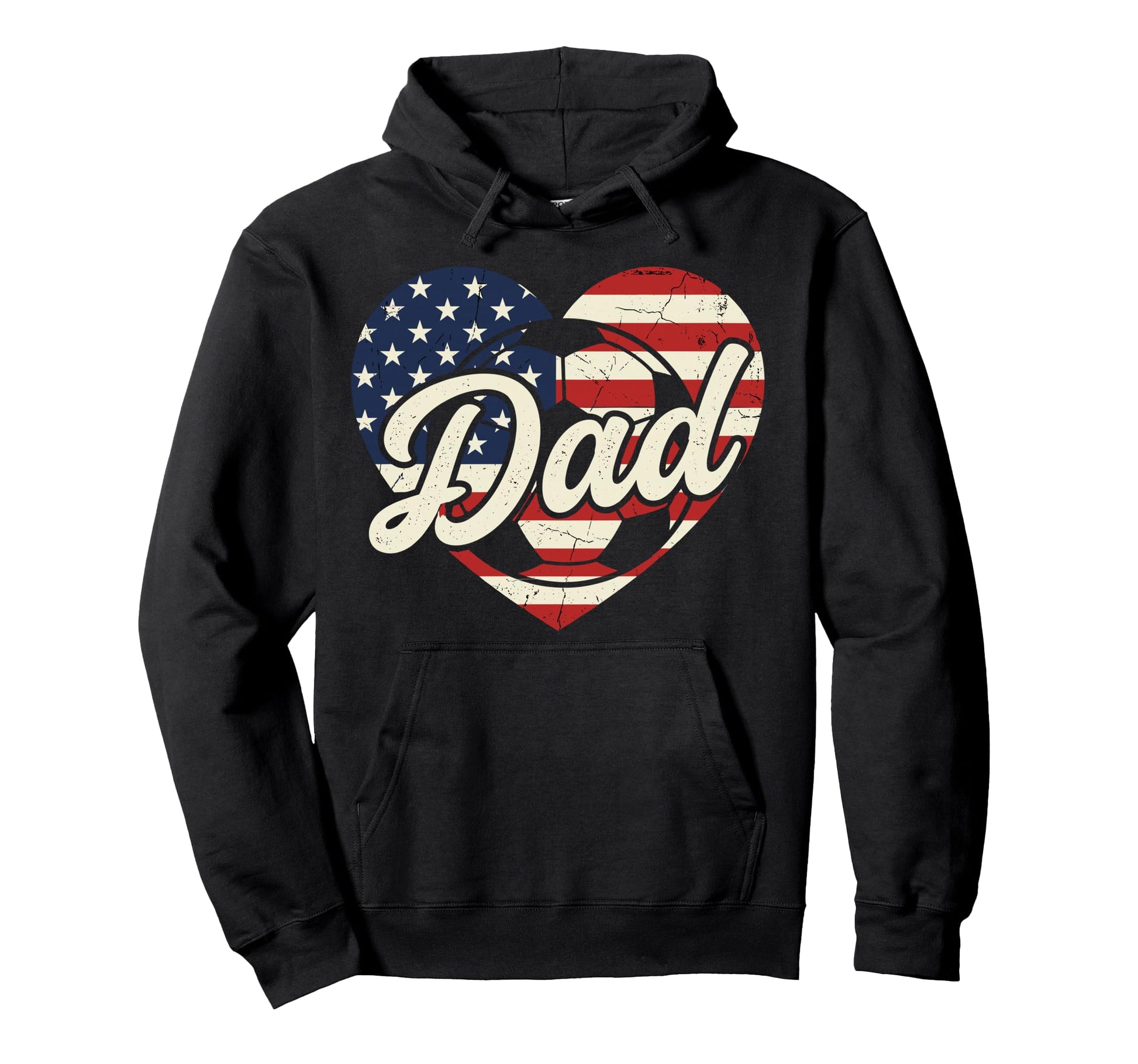 4Th July Soccer Dad Usa Flag Heart Hoodie - Minimalist Print Unisex - T-Shirt, Sweatshirt, Hoodie