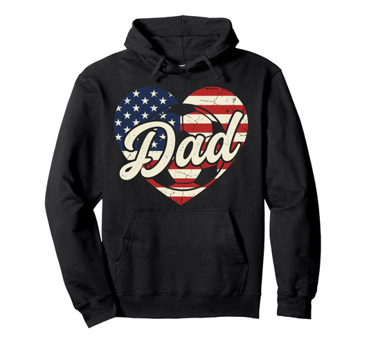 4Th July Soccer Dad Usa Flag Heart Hoodie - Minimalist Print Unisex - T-Shirt, Sweatshirt, Hoodie