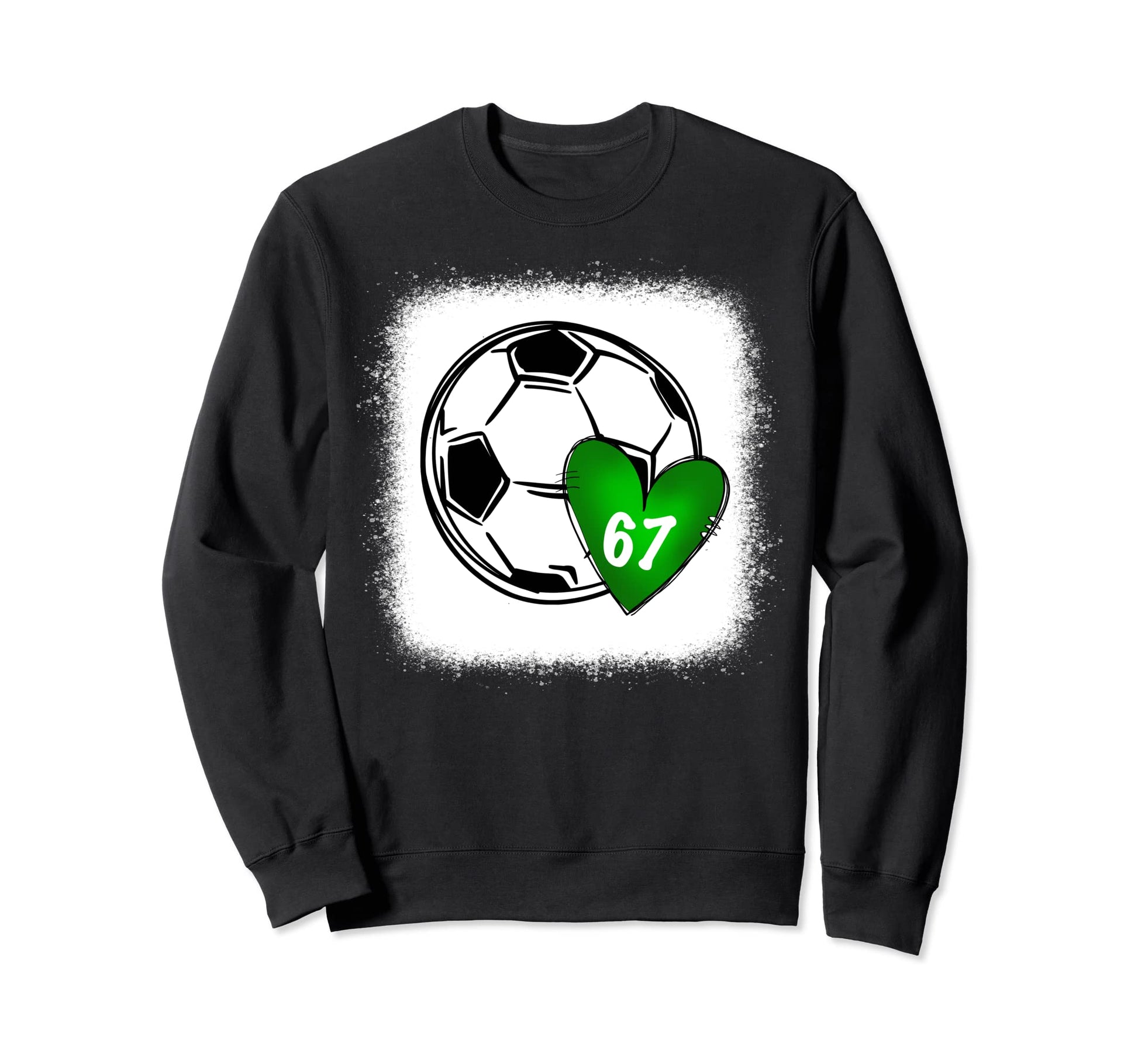 Womens Custom Soccer Mom Number 67 Heart Sweatshirt - Graphic Print Unisex - T-Shirt, Sweatshirt, Hoodie