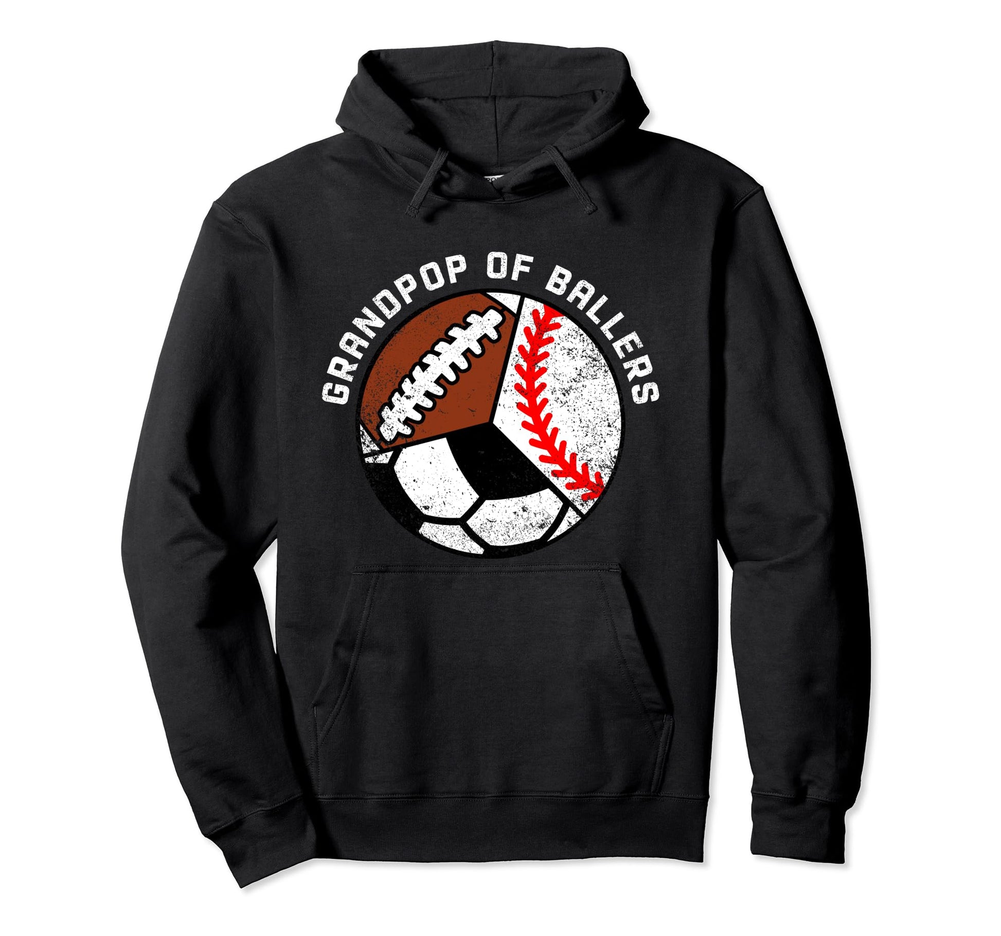 Grandpop Ballers Funny Baseball Soccer Hoodie - Trendy Graphic for Adults - T-Shirt, Sweatshirt, Hoodie