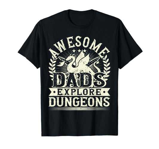 Awesome Dads Explore Rpg Gaming Board T-Shirt - Graphic Print for Adults - T-Shirt, Sweatshirt, Hoodie
