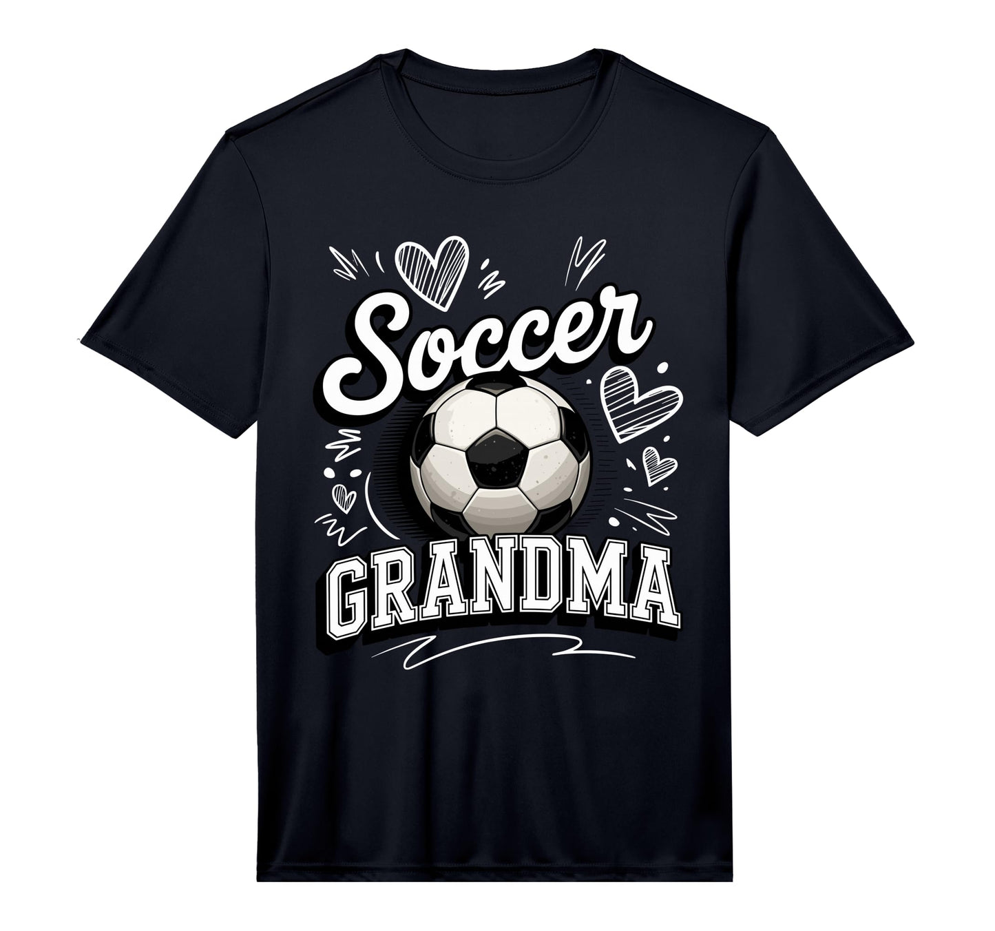 Mens Soccer Grandma Heart Ball Stadium T-Shirt - Custom Art Print Unisex - T-Shirt, Sweatshirt, Hoodie