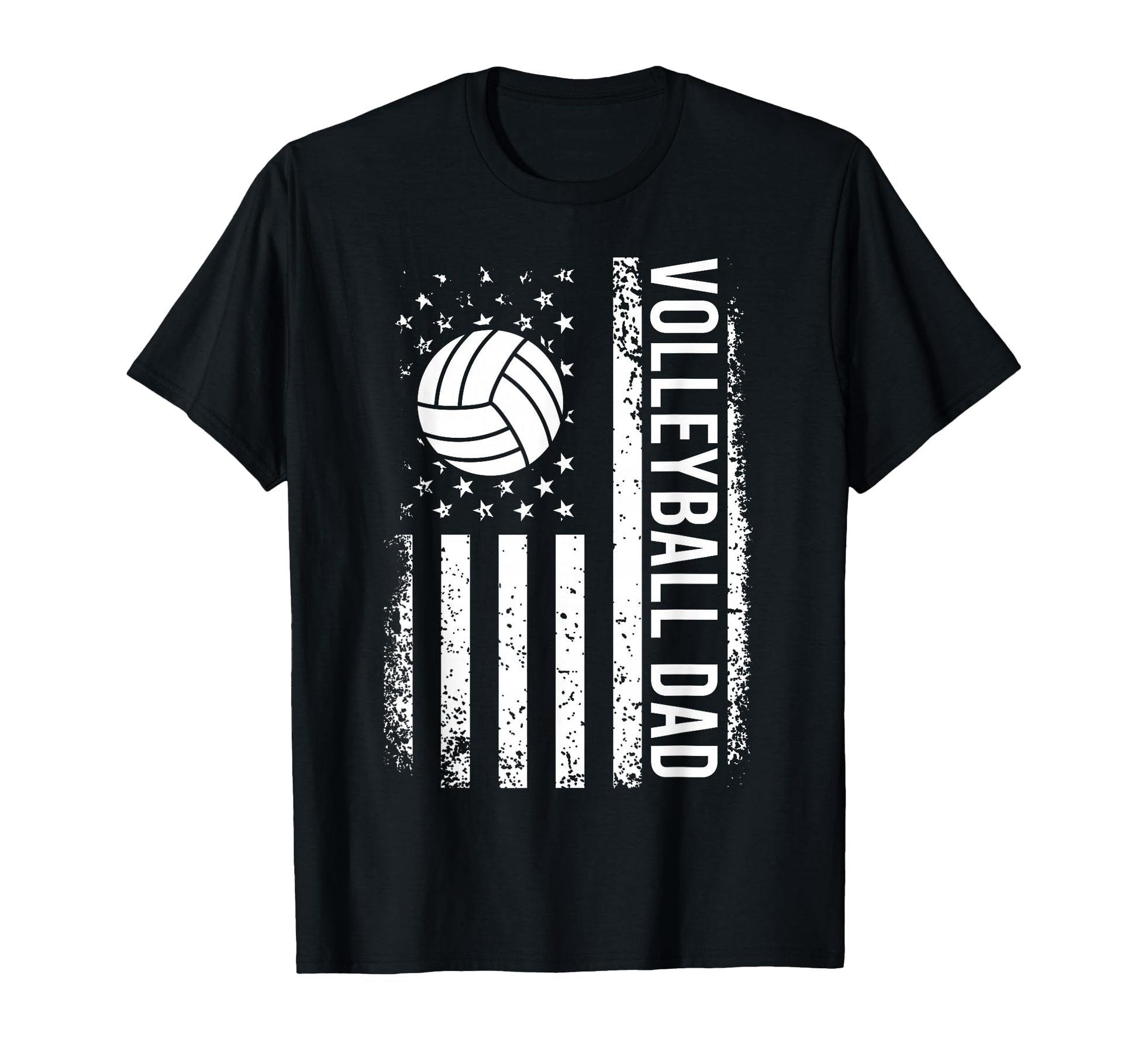 Volleyball Dad Usa Flag Fathers Day T-Shirt - Minimalist Print Men Women - T-Shirt, Sweatshirt, Hoodie