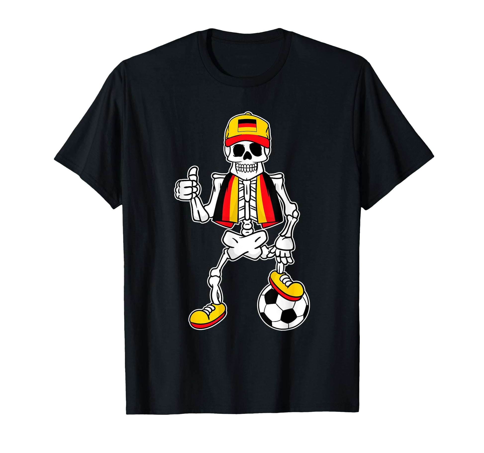 Funny Skeleton Germany Football German T-Shirt - Novelty Apparel Men Women - T-Shirt, Sweatshirt, Hoodie