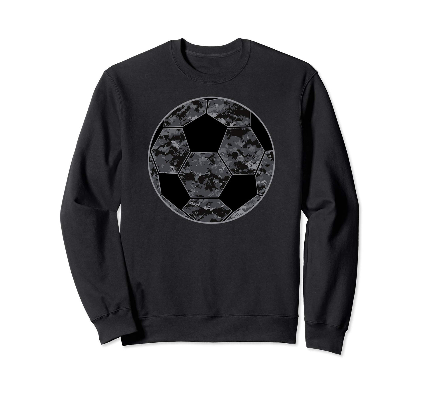 Dark Grey Camo Soccer Dark Sweatshirt - Custom Art Print Men Women - T-Shirt, Sweatshirt, Hoodie