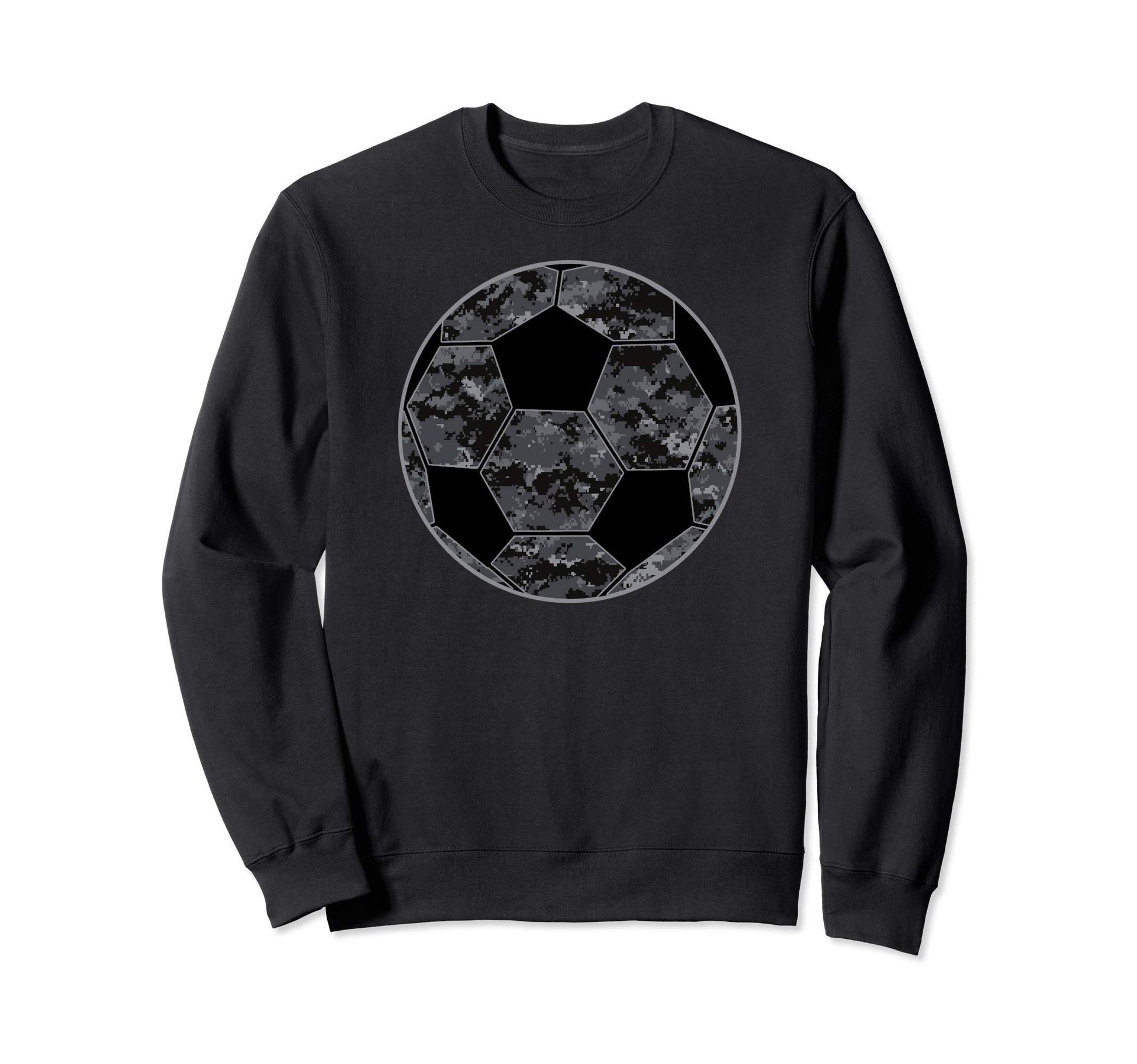 Dark Grey Camo Soccer Dark Sweatshirt - Custom Art Print Men Women - T-Shirt, Sweatshirt, Hoodie
