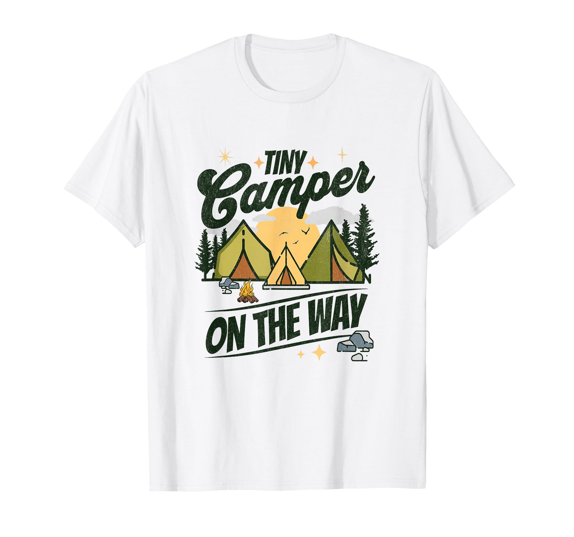 Tiny Camper Way Camping Lover Pregnancy T-Shirt - Graphic Print Unisex - T-Shirt, Sweatshirt, Hoodie