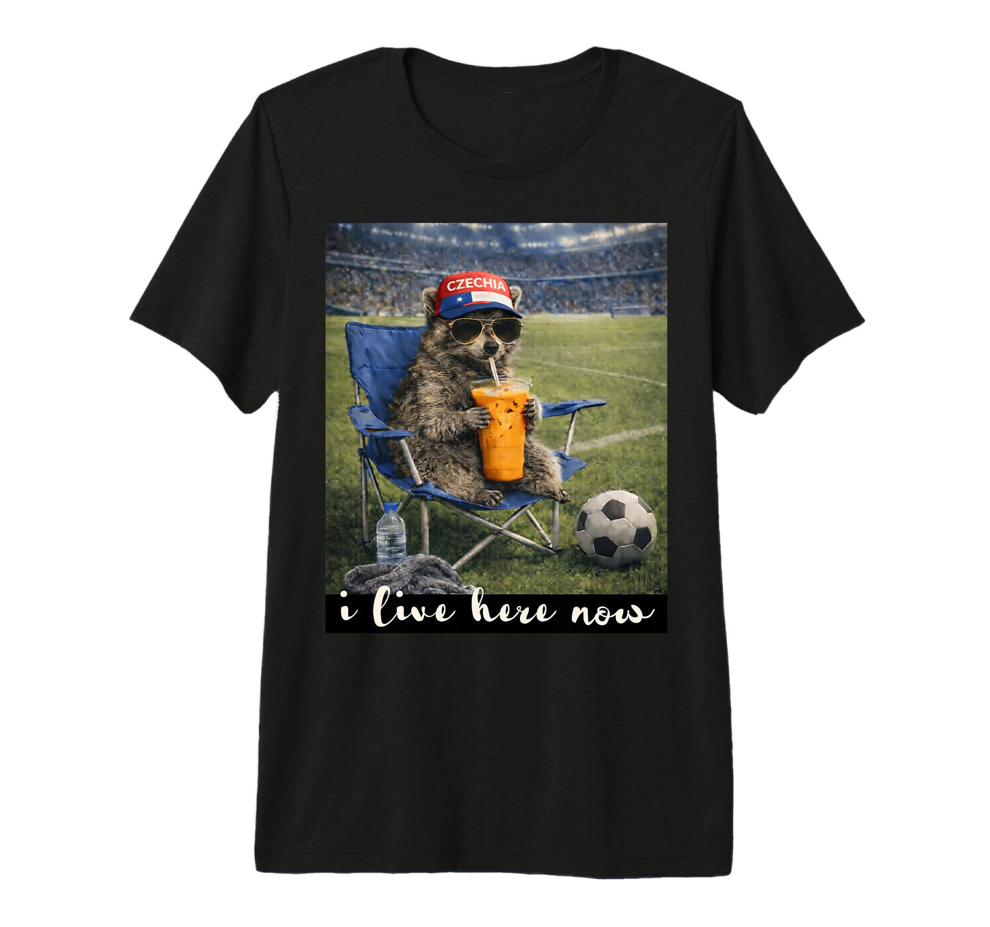 Funny Raccoon Czechia Soccer Fan T-Shirt - Casual Everyday Wear Men Women - T-Shirt, Sweatshirt, Hoodie