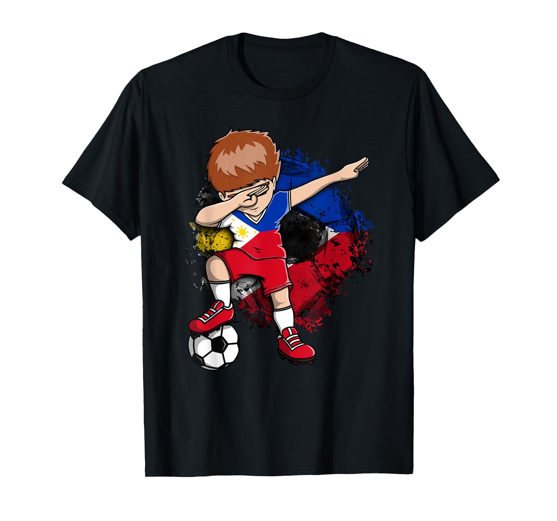 Dabbing Soccer Philippines Fans Jersey T-Shirt - Graphic Print Men Women - T-Shirt, Sweatshirt, Hoodie