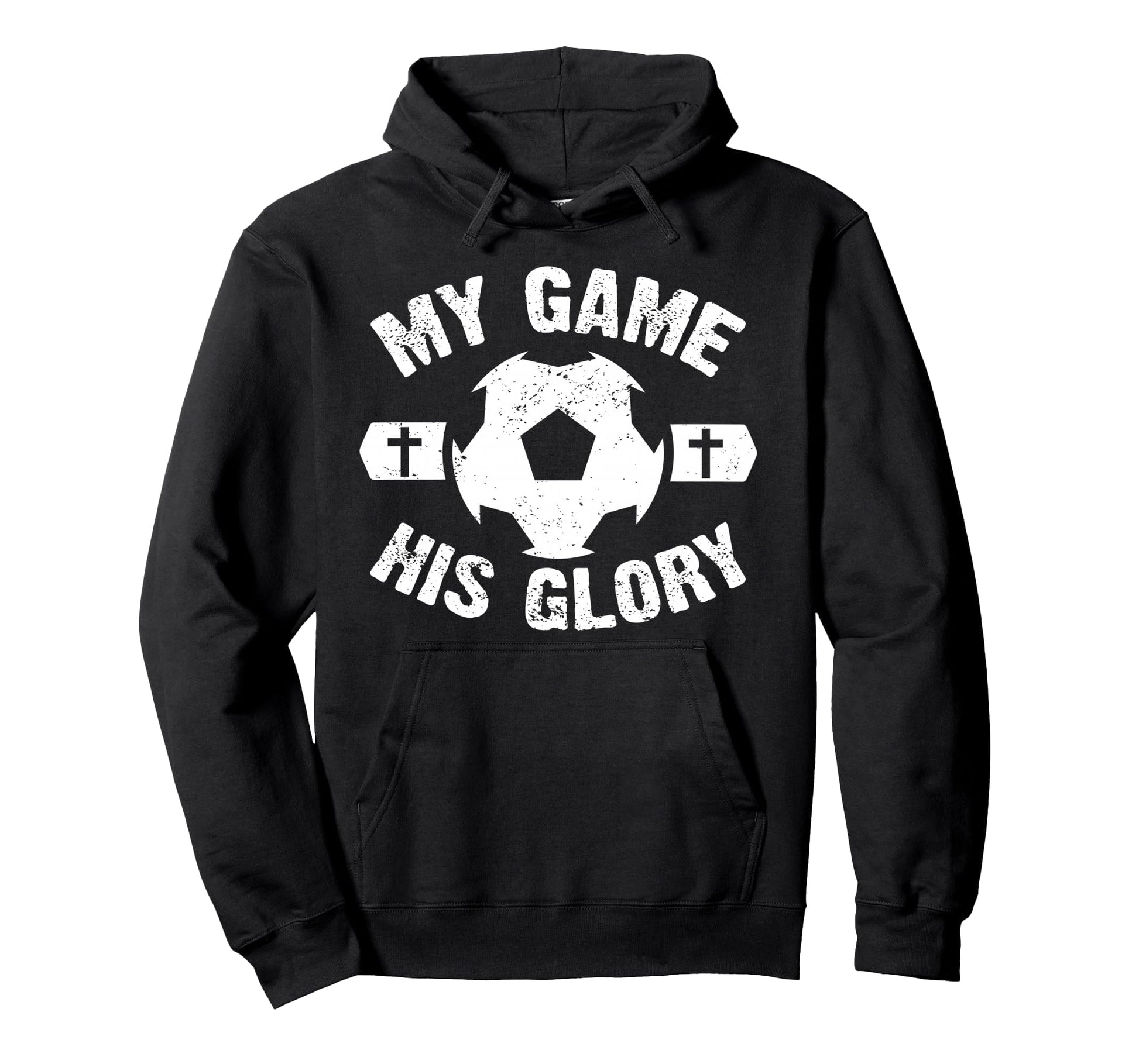 My Game His Glory Christian Soccer Hoodie - Minimalist Print for Adults - T-Shirt, Sweatshirt, Hoodie