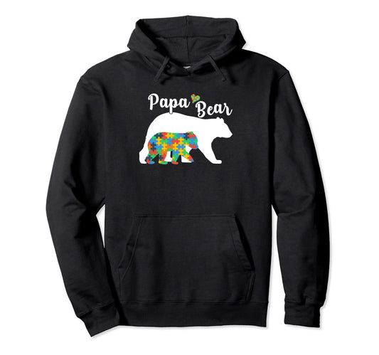 Autistic Support Autism Awareness Papa Hoodie - Fun Novelty Design Unisex - T-Shirt, Sweatshirt, Hoodie