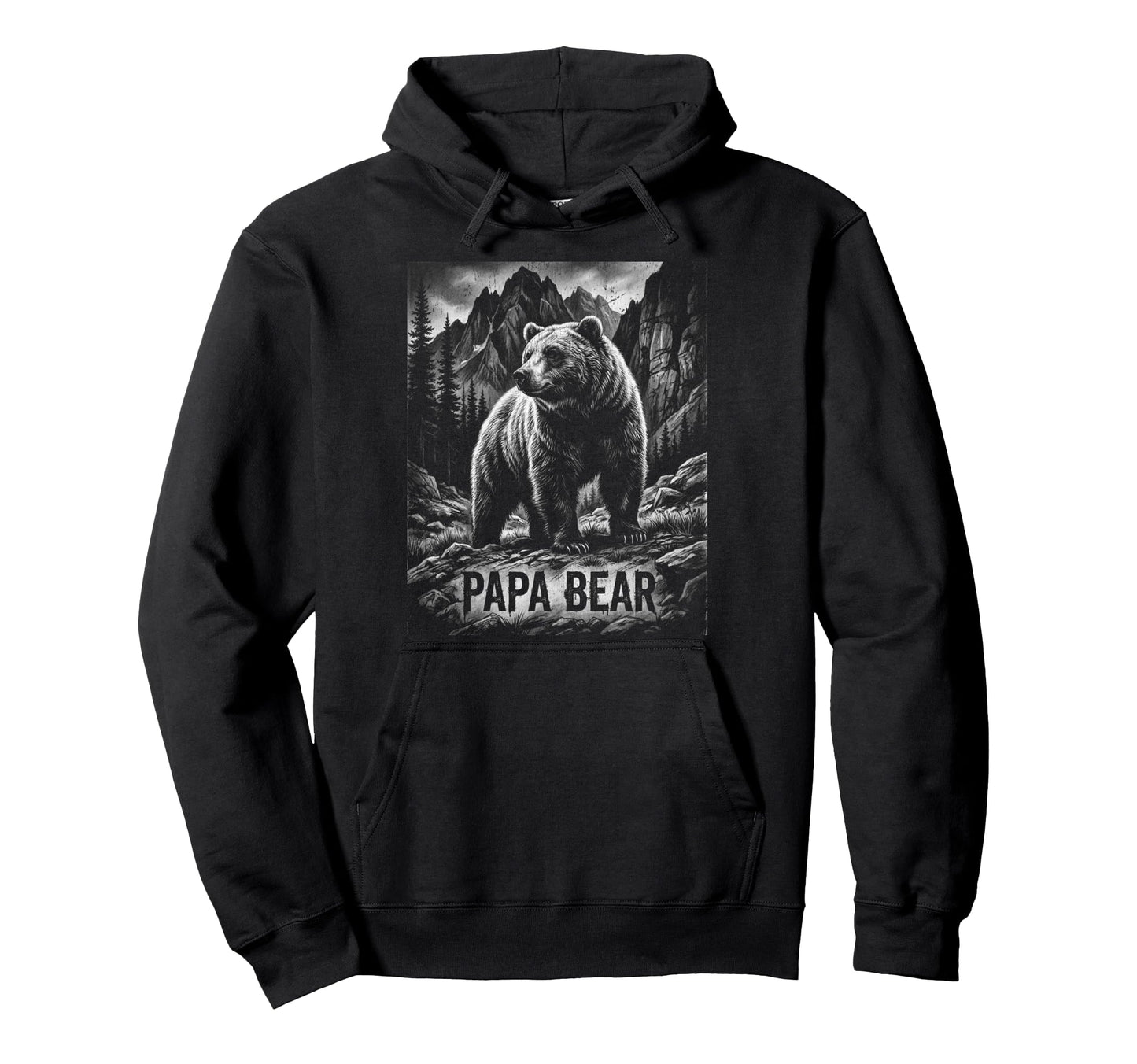 Papa Bear Family Matching Dad Hoodie - Minimalist Print Men Women - T-Shirt, Sweatshirt, Hoodie