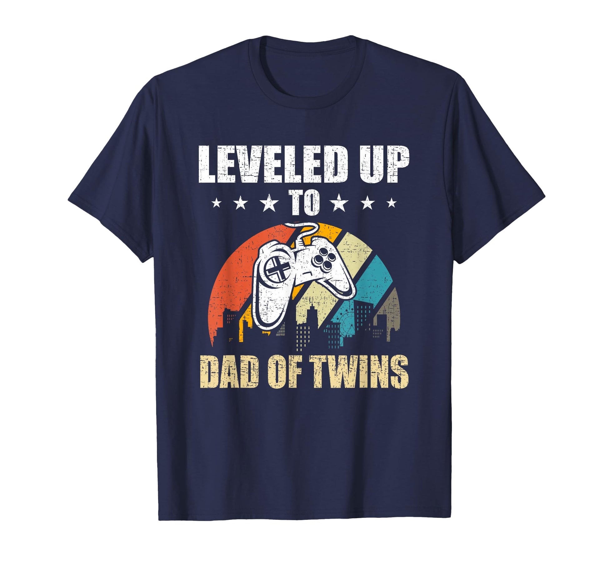 Leveled Up To Dad Twins Video Gamer Gaming T-Shirt - Trendy Graphic Unisex - T-Shirt, Sweatshirt, Hoodie