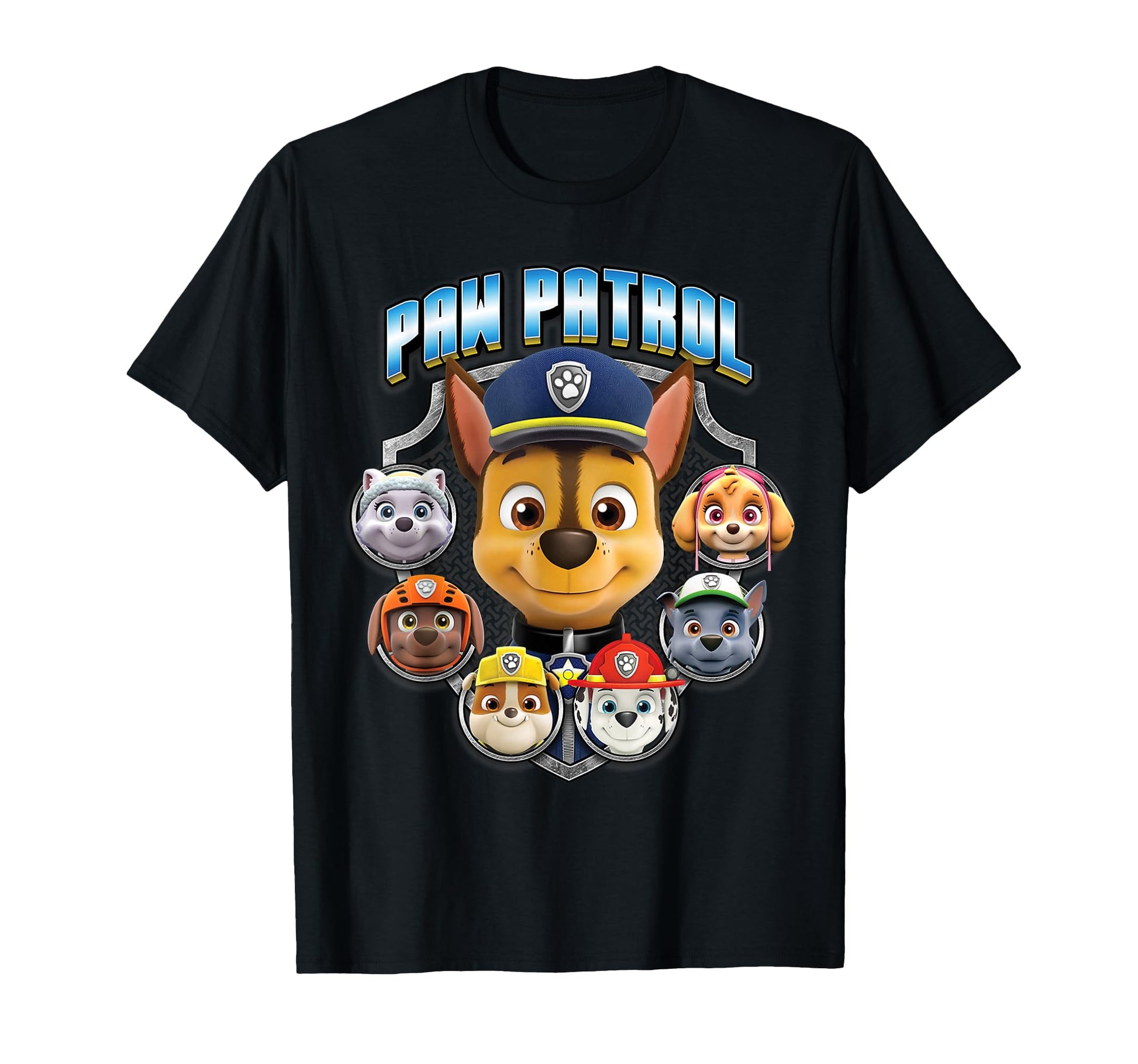 Paw Patrol Group Shot Badge T-Shirt - Trendy Graphic for Adults - T-Shirt, Sweatshirt, Hoodie
