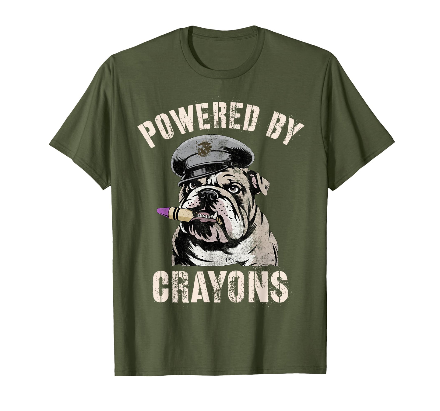Sarcastic Powered Crayons Bulldog T-Shirt - Novelty Apparel Men Women - T-Shirt, Sweatshirt, Hoodie