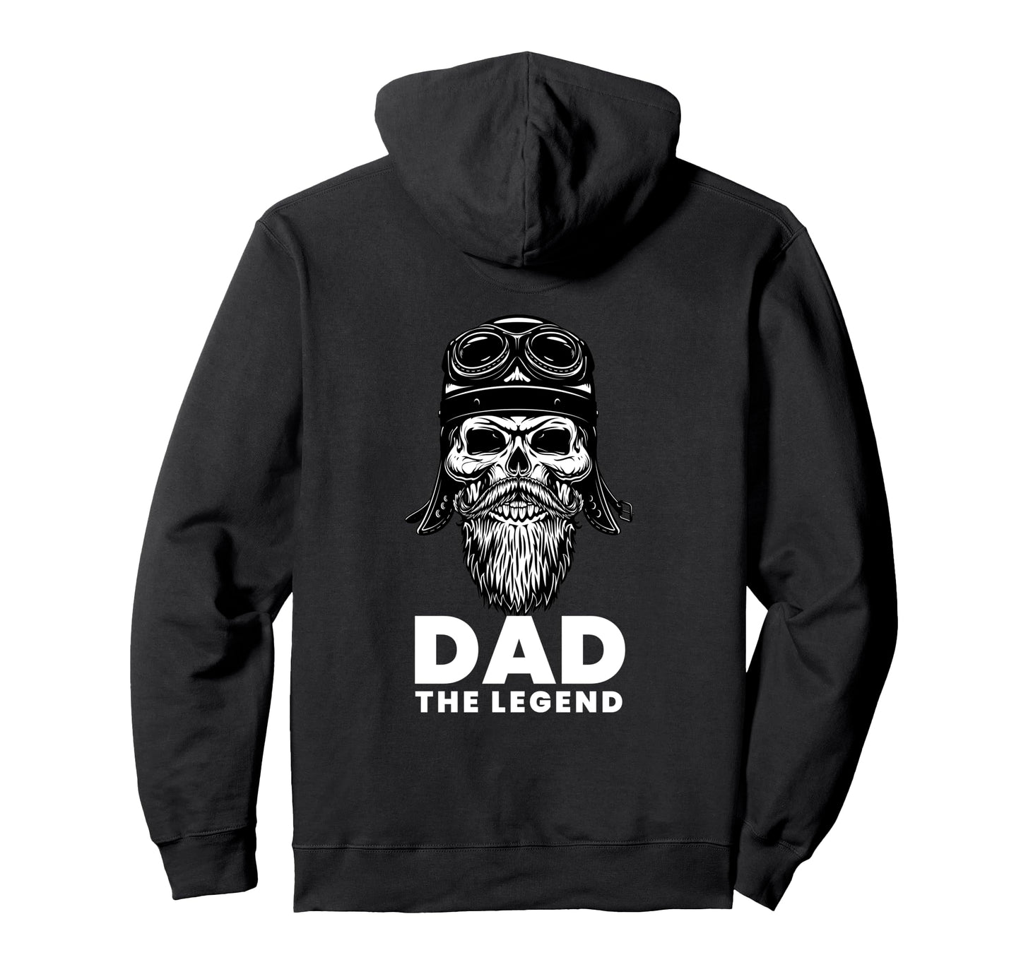 Dad Legend Bearded Biker Skull Hoodie - Graphic Print for Adults - T-Shirt, Sweatshirt, Hoodie