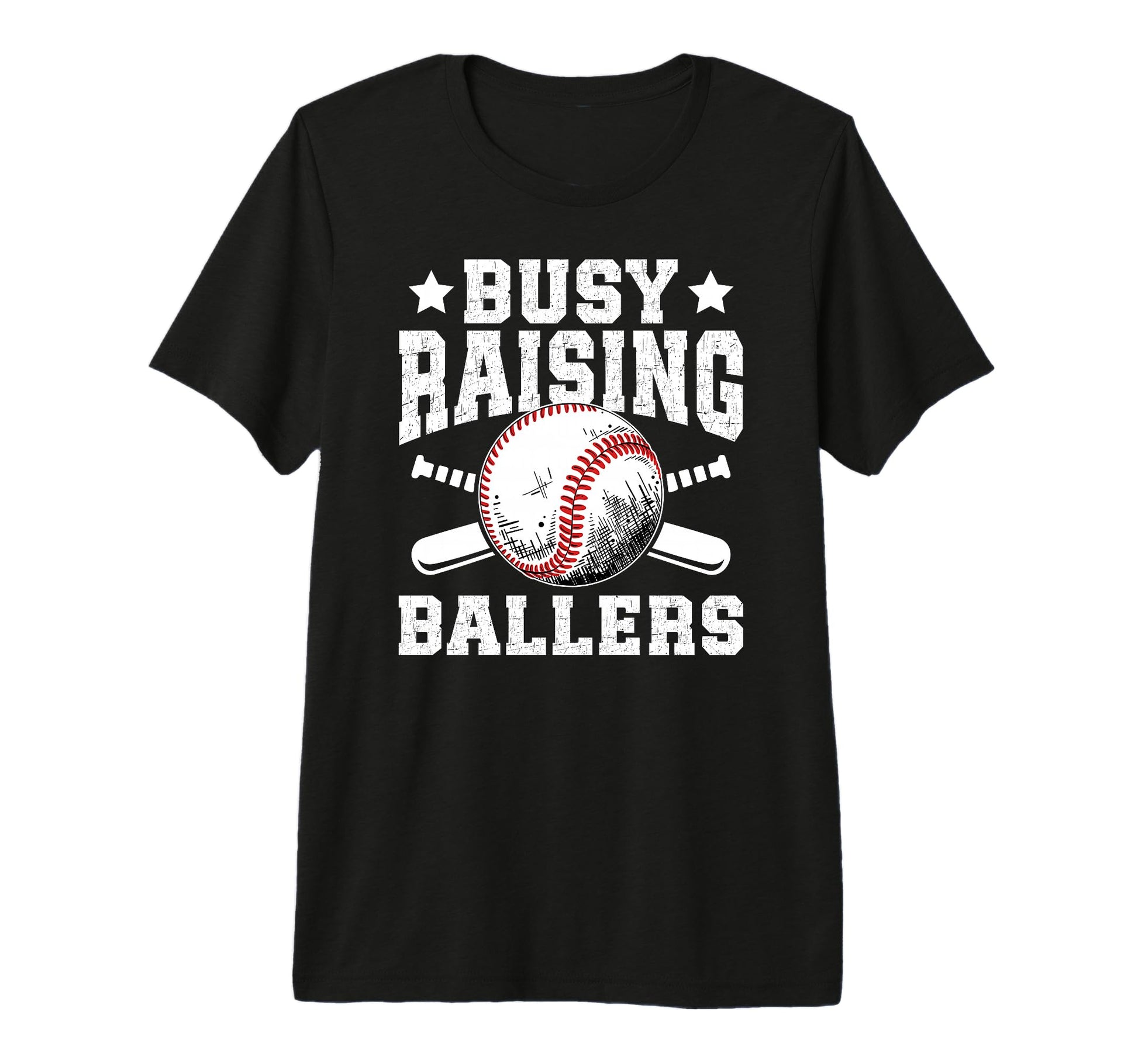 Mens Busy Raising Ballers Baseball T-Shirt - Custom Art Print Men Women - T-Shirt, Sweatshirt, Hoodie