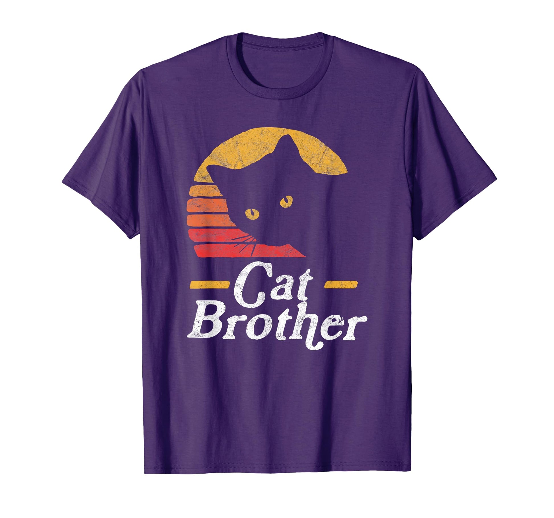 Cat Brother Eighties Sun Cat Distressed T-Shirt - Streetwear Style Unisex - T-Shirt, Sweatshirt, Hoodie