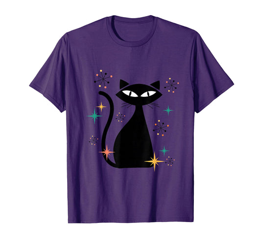 Atomic Age Mid Century Cat Space Modern T-Shirt - Streetwear Style Unisex - T-Shirt, Sweatshirt, Hoodie