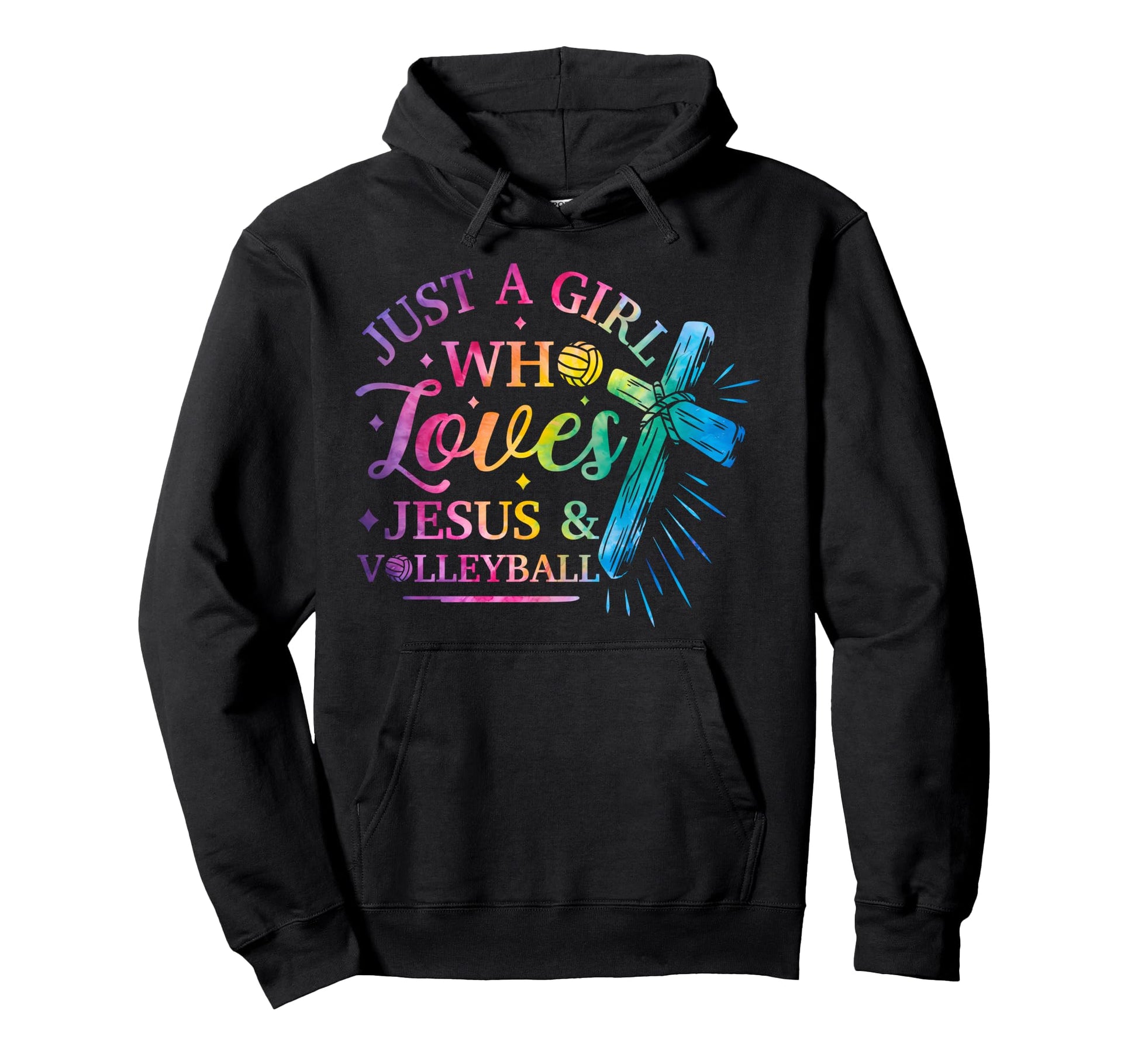 Just Who Loves Jesus And Volleyball Hoodie - Minimalist Print for Adults - T-Shirt, Sweatshirt, Hoodie