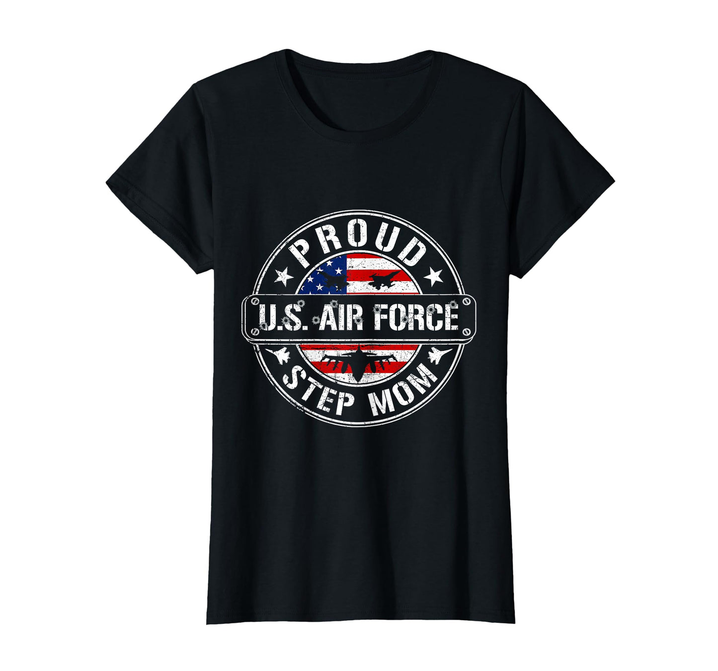 Proud Air Force Step Mom Flag Us T-Shirt - Aesthetic Graphic Men Women - T-Shirt, Sweatshirt, Hoodie