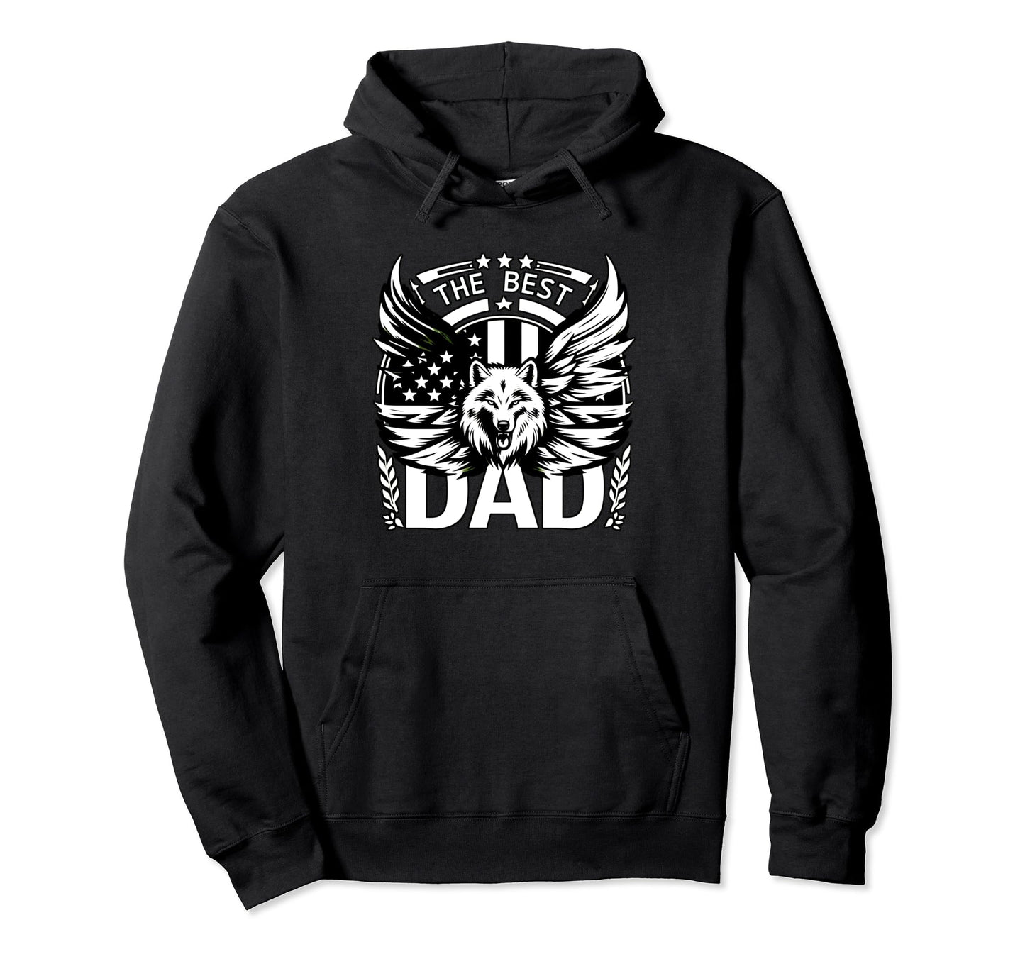 Best Dad Wolf Bald Eagle American Hoodie - Casual Everyday Wear Men Women - T-Shirt, Sweatshirt, Hoodie