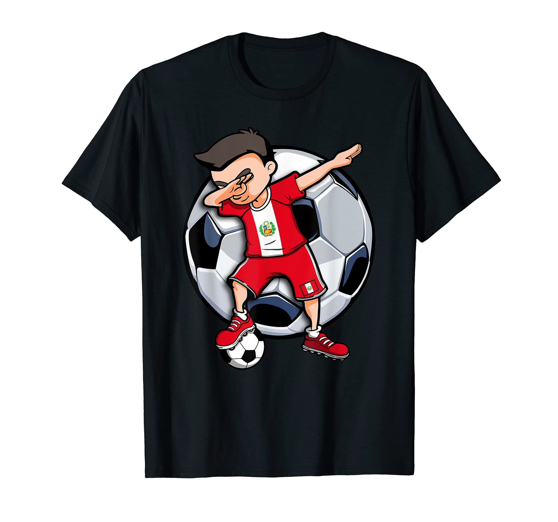 Dabbing Soccer Peru Football Fans T-Shirt - Unique Graphic Men Women - T-Shirt, Sweatshirt, Hoodie