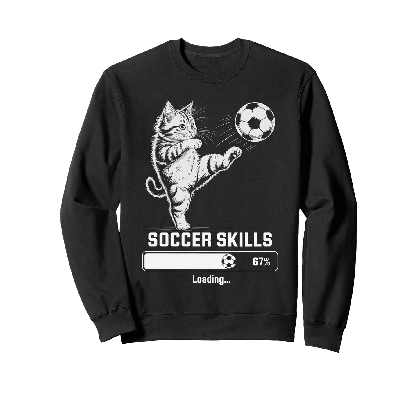Kawaii Soccer Skills Loading Sweatshirt - Casual Everyday Wear Men Women - T-Shirt, Sweatshirt, Hoodie