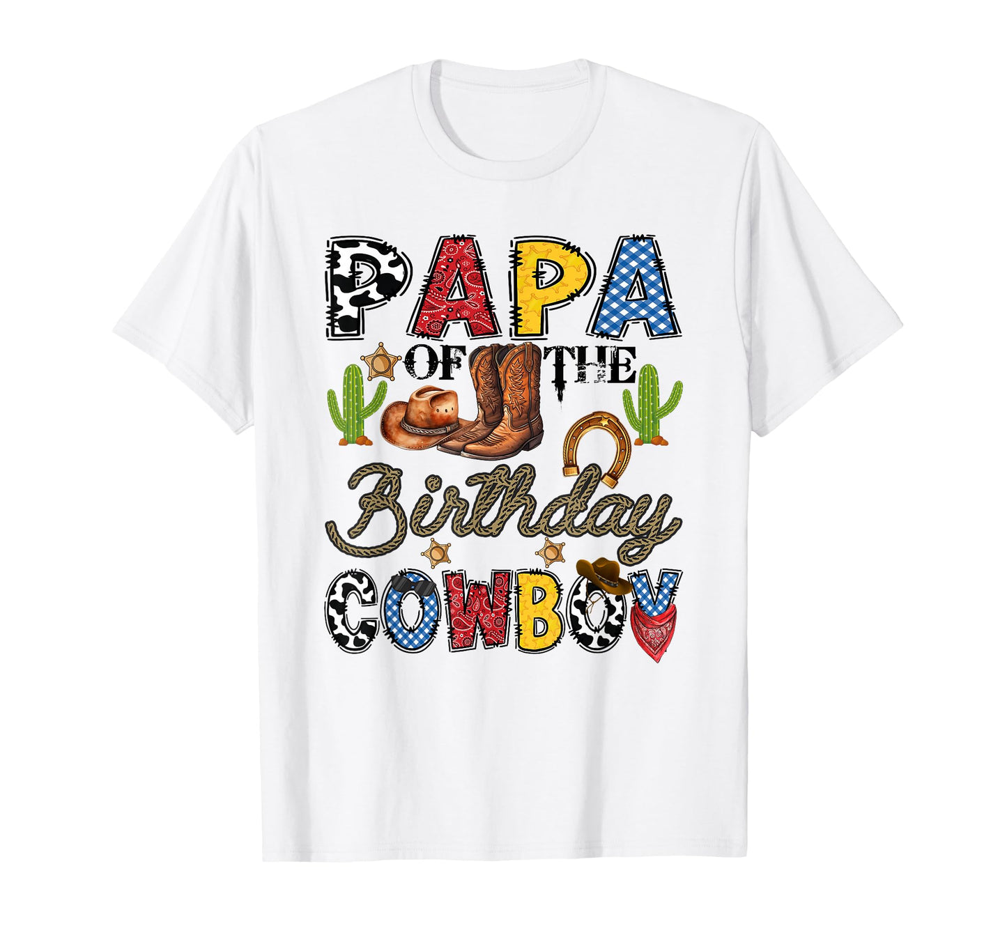 Papa Birthday Cowboy Western Birthday T-Shirt - Trendy Graphic for Adults - T-Shirt, Sweatshirt, Hoodie