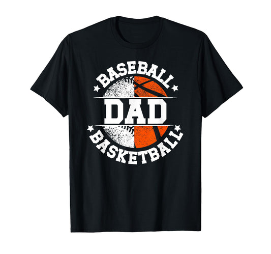 Baseball Basketball Dad Basketball T-Shirt - Custom Art Print for Adults - T-Shirt, Sweatshirt, Hoodie