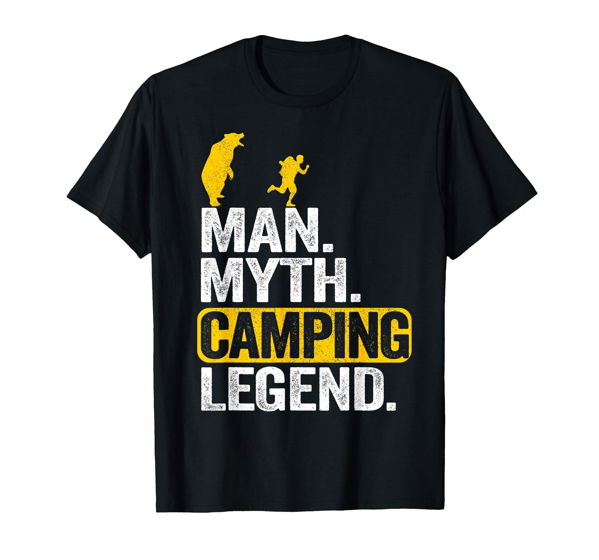 Myth Camping Legend Fun Bear Joke T-Shirt - Minimalist Print Men Women - T-Shirt, Sweatshirt, Hoodie